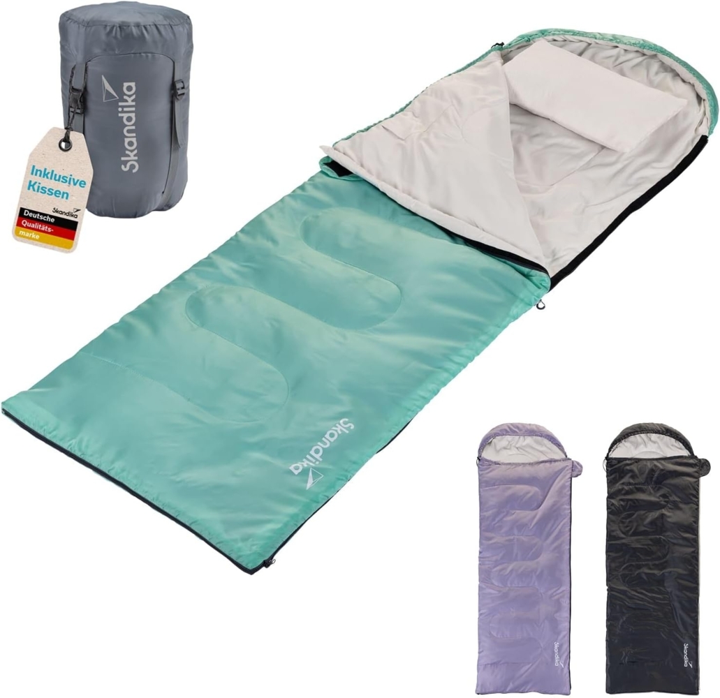 Skandika Schlafsack Skye, mit Kissen, koppelbar, 220 x 75 cm, 250g/m² Mikrofaserfüllung Bild 1