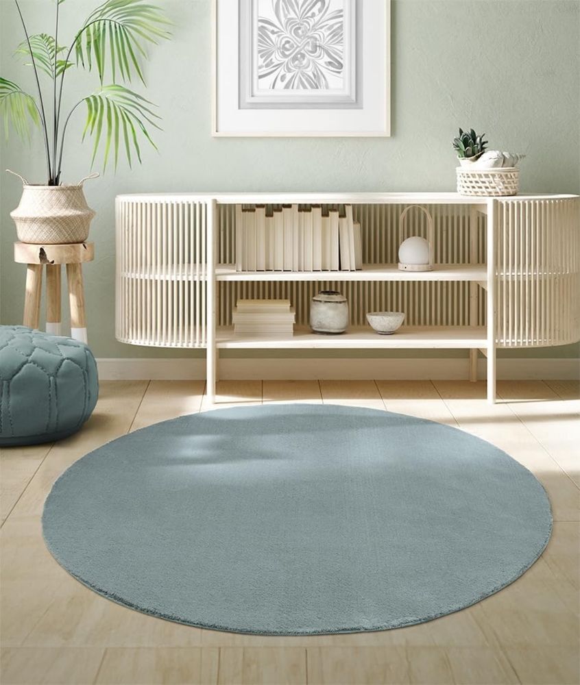 the carpet Teppich Relax round, rund, Höhe: 16 mm, waschbarer Wohnzimmer Teppich modern rutschfest Bild 1