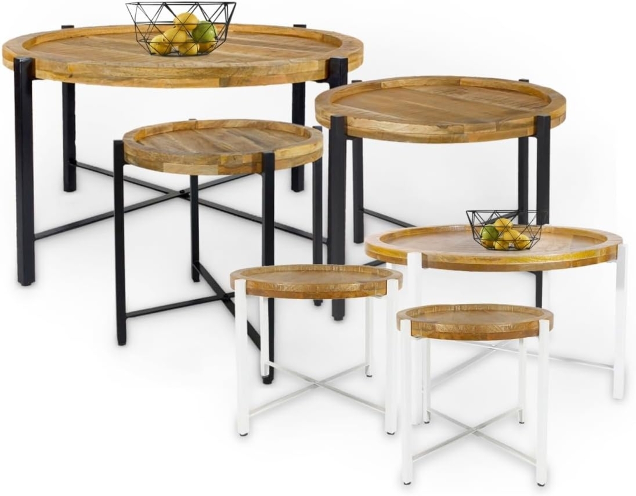 Amagohome Couchtisch Couchtisch Beistelltisch rund ø46/55/75cm Industrie Style Wohnzimmer T Bild 1