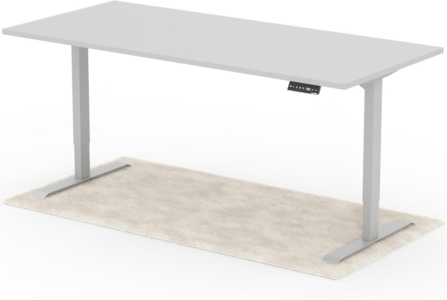 elektrisch höhenverstellbarer Schreibtisch DESK 200 x 90 cm - Gestell Grau, Platte Grau Bild 1