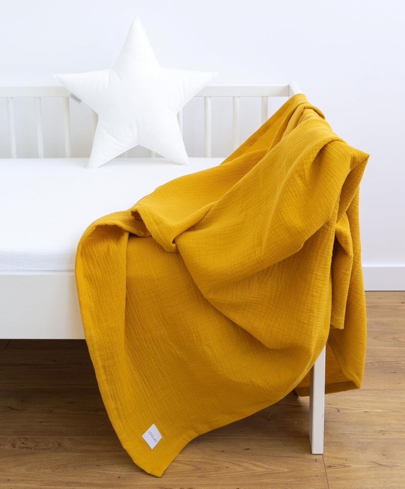 Babydecke Baumwolle MUSSELIN Decke Tuch Sommerdecke 95x95 120x120 150x200 cm, Loolay, Babytragetuch, Strandtuch, Kuscheldecke schützt und spendet Wärme Bild 1