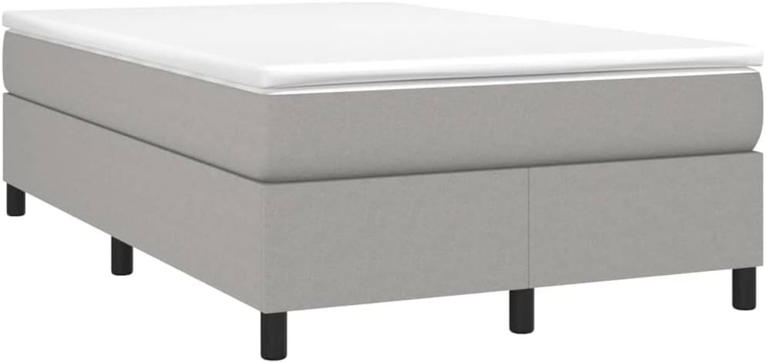 vidaXL Polsterbett, Stoff, Hellgrau, 120x200 cm, Schwarz, mit Lattenrost Bild 1