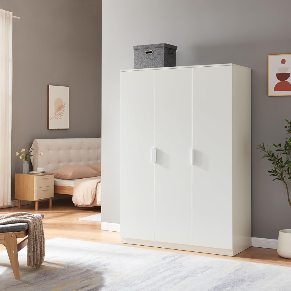 Kleiderschrank Eiselfing 176 x 120 x 52 cm 4 Fächer Weiß [en. casa] Bild 1