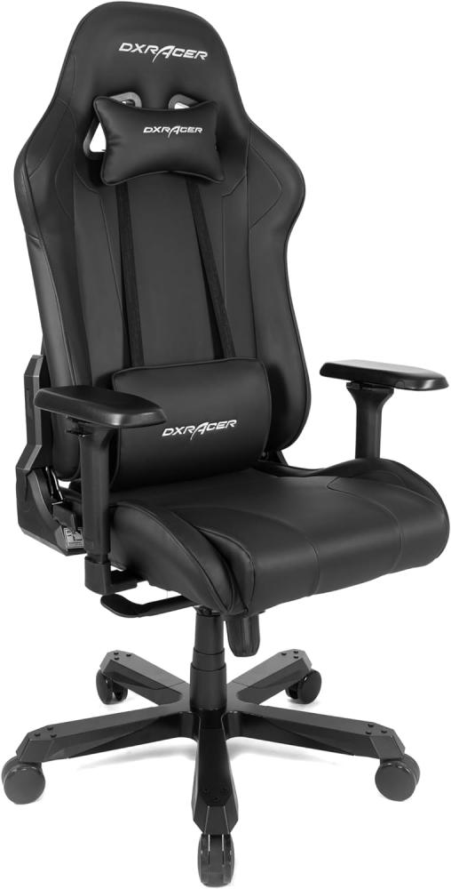 Robas Lund DX Racer K99 Gamingstuhl Schreibtischstuhl mit Wippfunktion Höhenverstellbarer Drehstuhl E-Sport, verstellbare Armlehnen 4D, schwarz,PU Bild 1