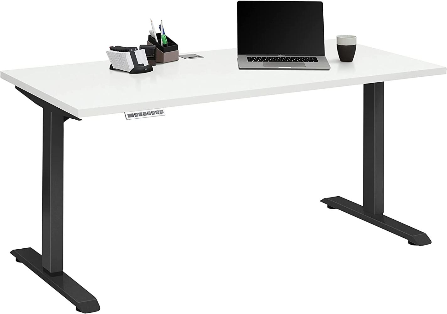 Schreibtisch >EDJUST< (BxHxT: 155 x 120 x 73 cm) in Metall anthrazit - weiß matt Bild 1