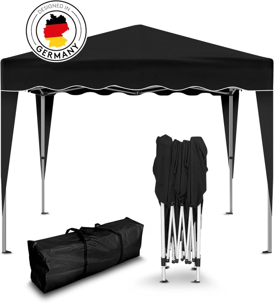 Faltpavillon 3x3m - wasserdicht - ohne Seitenteile, schwarz Bild 1