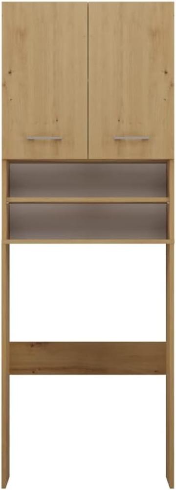 ADGO Pola Schrank für eine Waschmaschine, Schrank für EIN Badezimmer, Toilettenregal, Waschmaschinenüberbau, Badezimmerschrank, Waschmaschinenschrank, Überbau Badschrank Hochschrank (Artisan Eiche) Bild 1