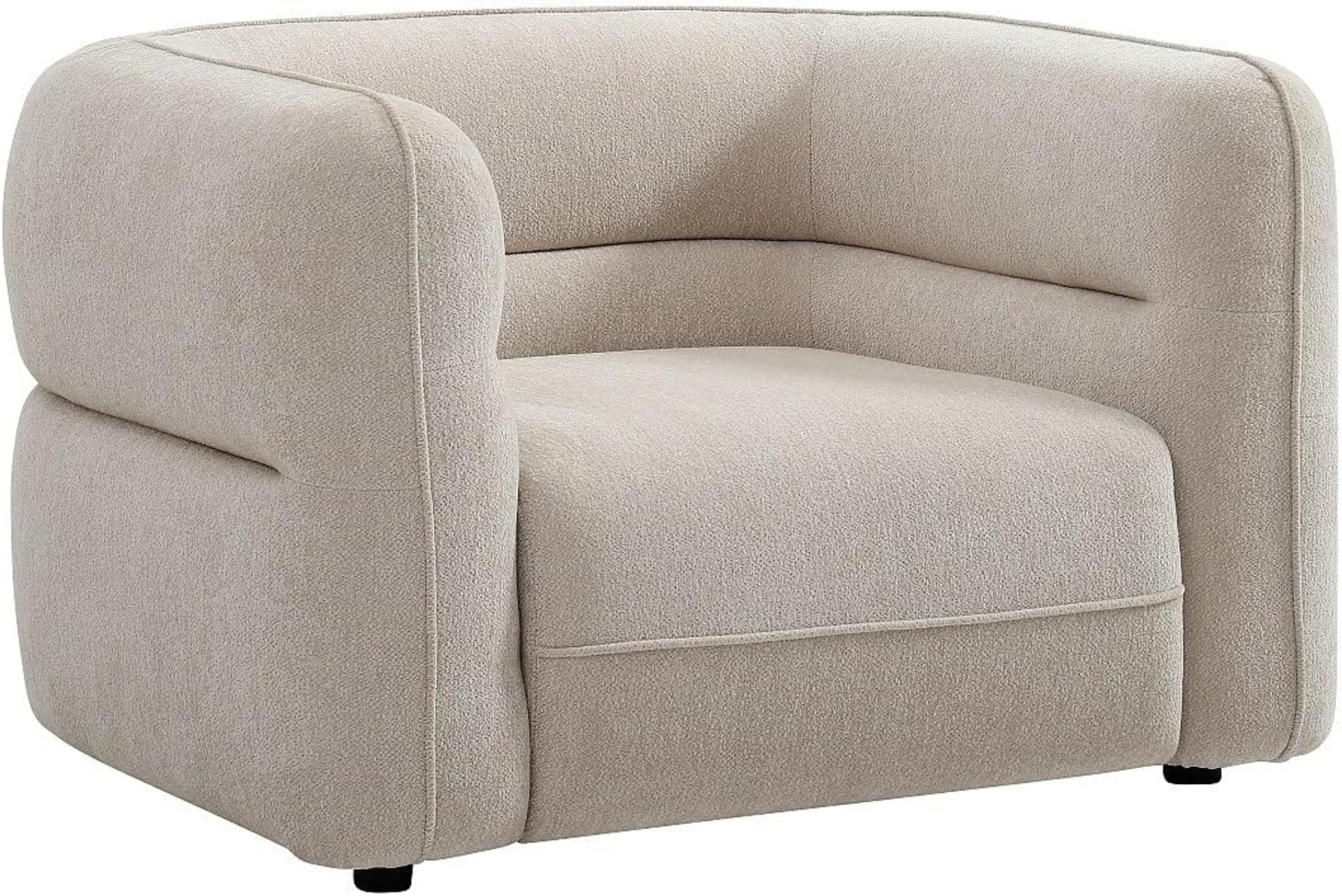 Vente-unique - Sessel - Chenille-Stoff - Beige - TALIENA Bild 1