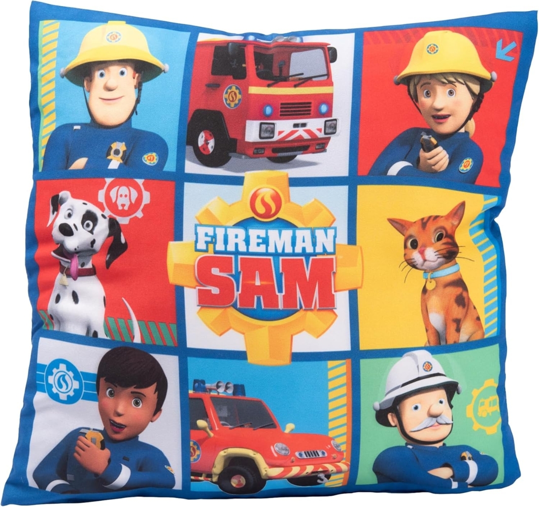 United Labels® Dekokissen Feuerwehrmann Sam - Feuerwehr Deko 30 x 30 cm Bild 1