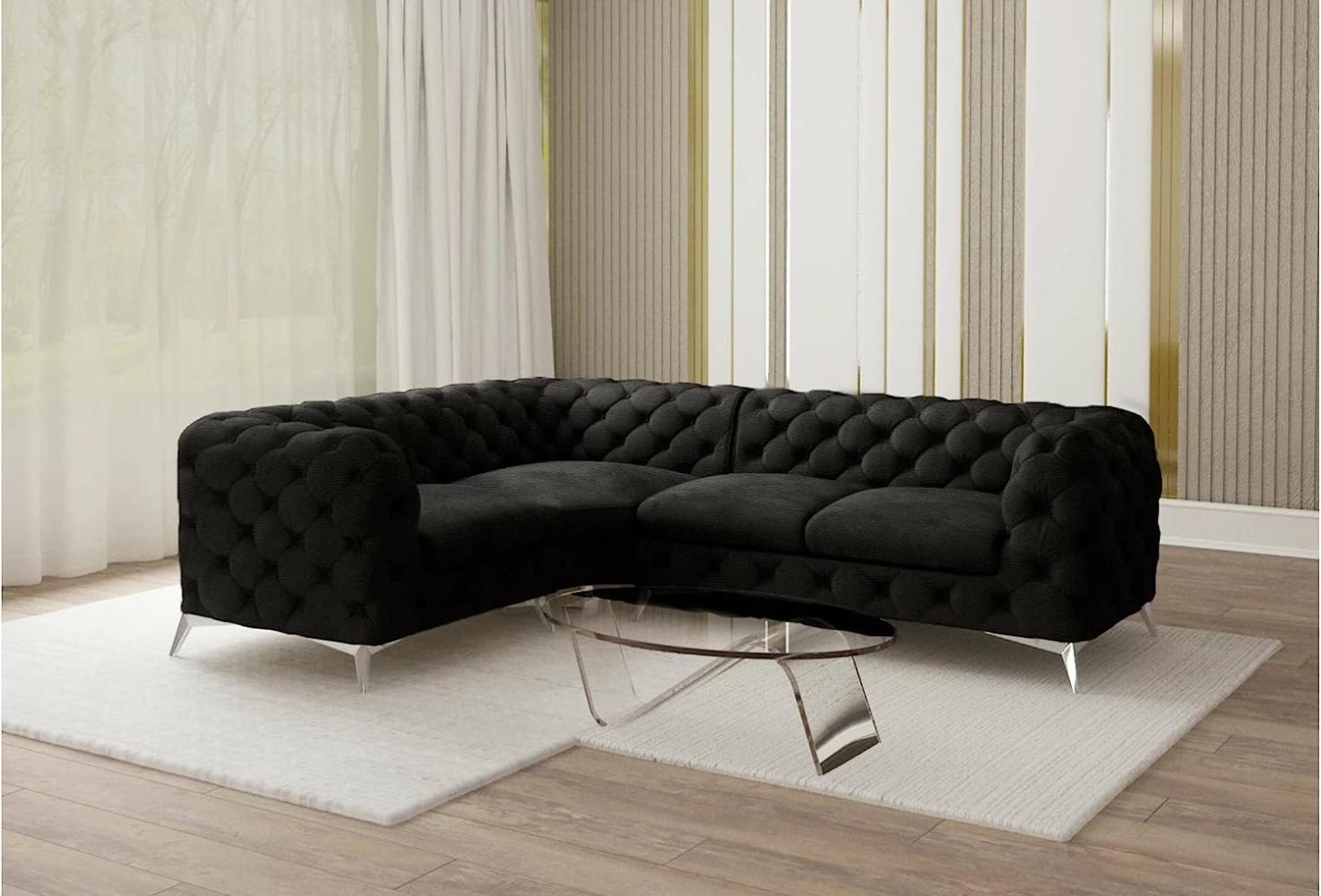 Stylefy Conrad Ecksofa Kunstleder CAYENNE Schwarz Links Bild 1
