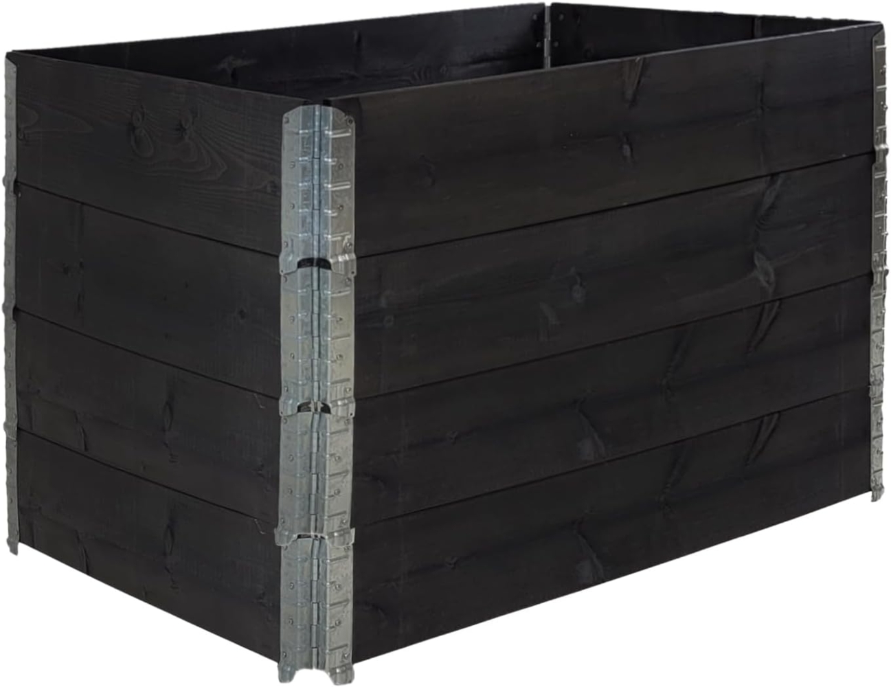 Hochbeet 4er Set Palettenrahmen Pflanzbeet 120x80x80 cm aus Holz schwarz Garten Balkon stapelbar Bild 1