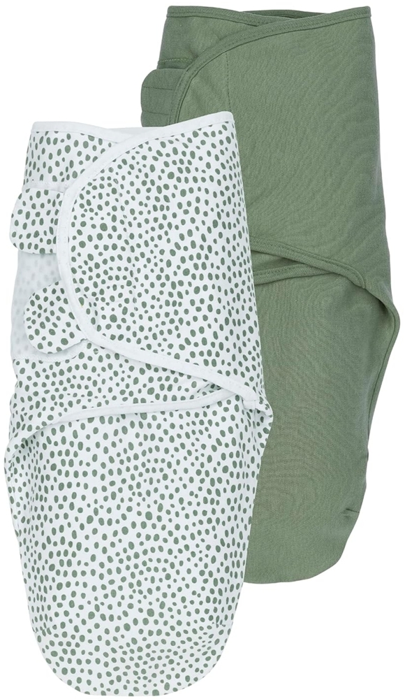 Meyco Baby Pucksack Swaddlemeyco Cheetah, Uni Forest Green (2 tlg), 0-3 Monate Bild 1