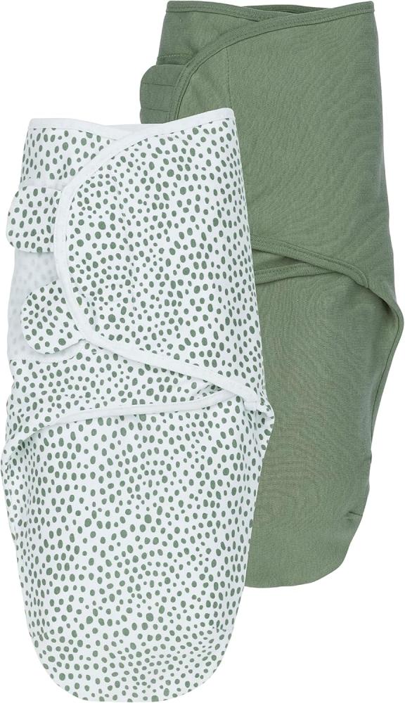 Meyco Baby Pucksack Swaddlemeyco Cheetah, Uni Forest Green (2 tlg), 0-3 Monate Bild 1