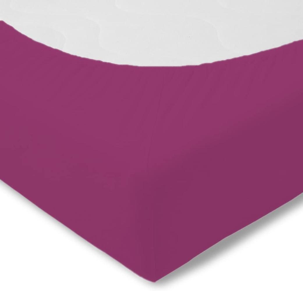 Kneer Easy-Stretch Spannbetttuch 90x190 - 100x220 cm fuchsia (52) Bild 1