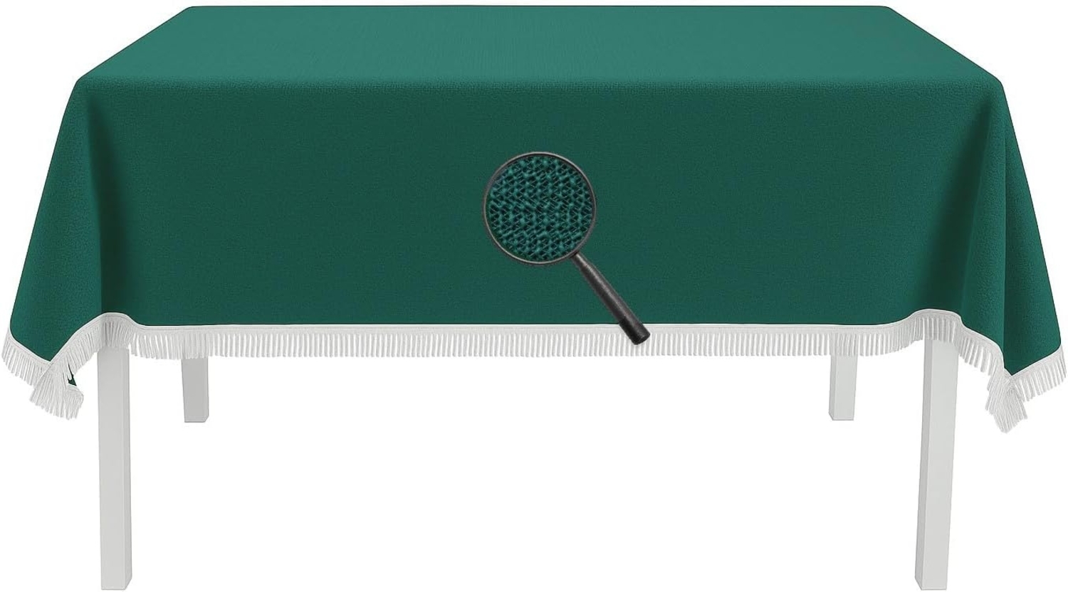 Gartentischdecke mit Fransen 110x140 cm eckig grün Bild 1