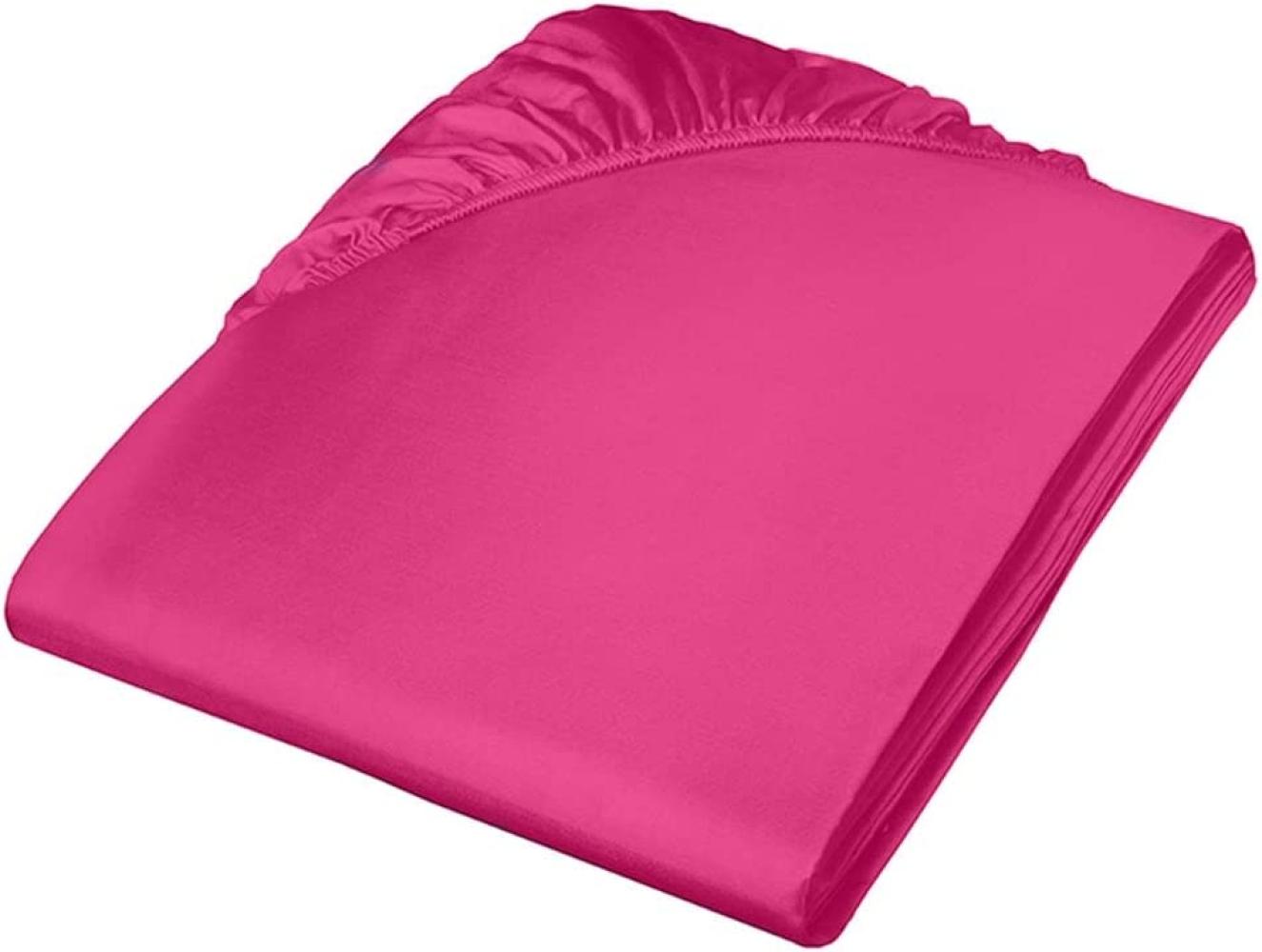 Fleuresse Mako-Satin-Spannlaken colours cassis 4512 160/200 Bild 1