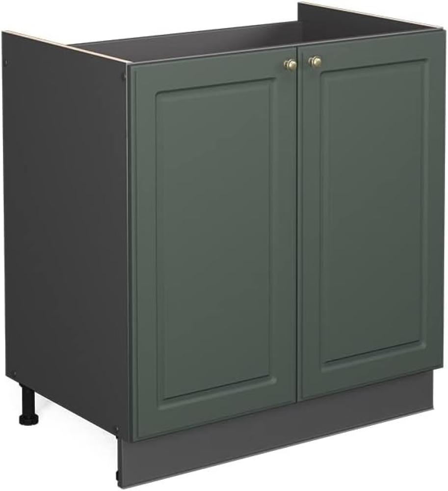 Vicco Spülenunterschrank Fame-Line, Grün-Gold Landhaus/Anthrazit, 80 cm, AP Marmor Bild 1