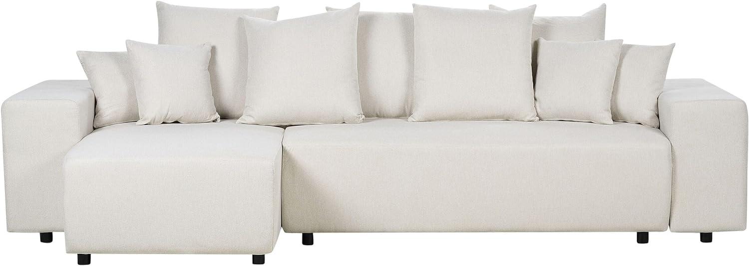 Ecksofa LUSPA Helles Beige Stoff Rechtsseitig Bild 1