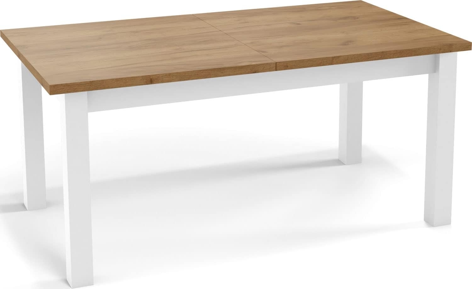 WFL GROUP Esstisch Molly (erhältlich in 3 Größen – 140/160/160 cm ausziehbar auf 180/200/240 cm), platzsparender Tisch in Holzoptik für Küche, Esszimmer oder Wohnzimmer Bild 1