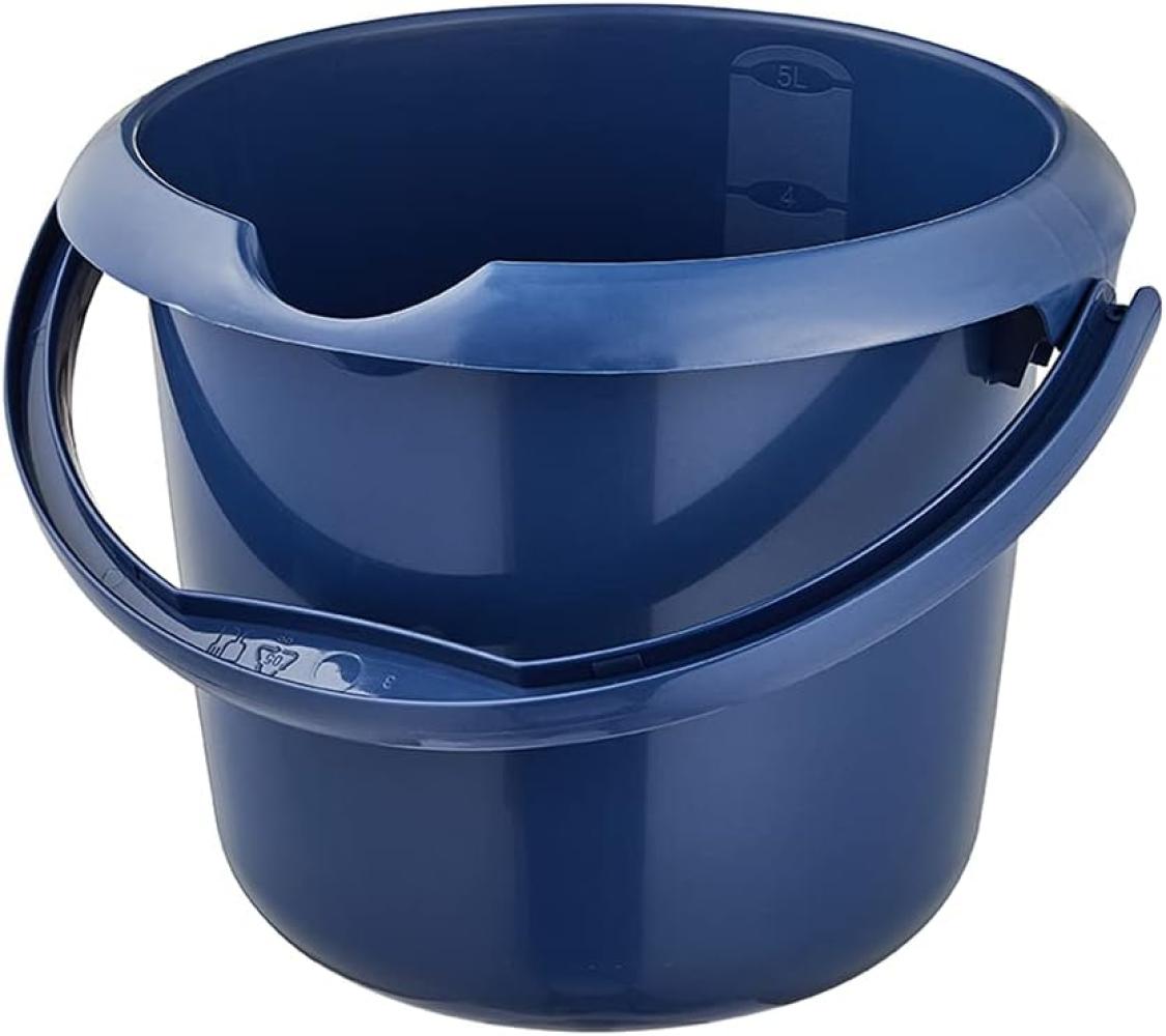 keeeper Putzeimer "mika eco", rund, 5 Liter, blau Farbe: eco-blue, aus 100% Recyclingkunststoff, ergonomisch geformter Henkel, Griffmulde am Boden, mit Ausguss und Inhaltsskala, Maße: Durchmesser: 240 x (H)200 mm (1170567900000) Bild 1