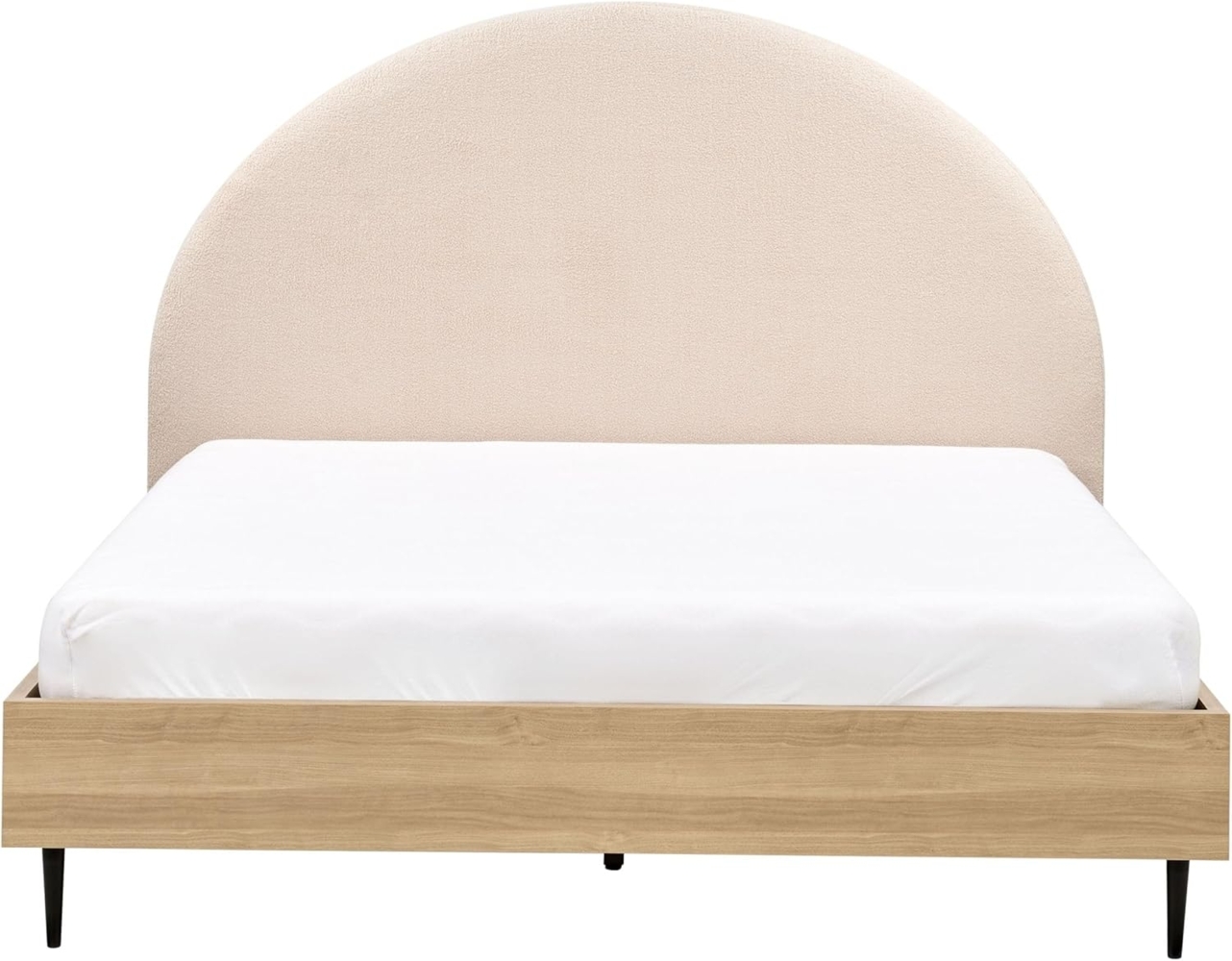 Bett mit Lattenrost Bouclé MILLAY 160 x 200 cm Beige Bild 1