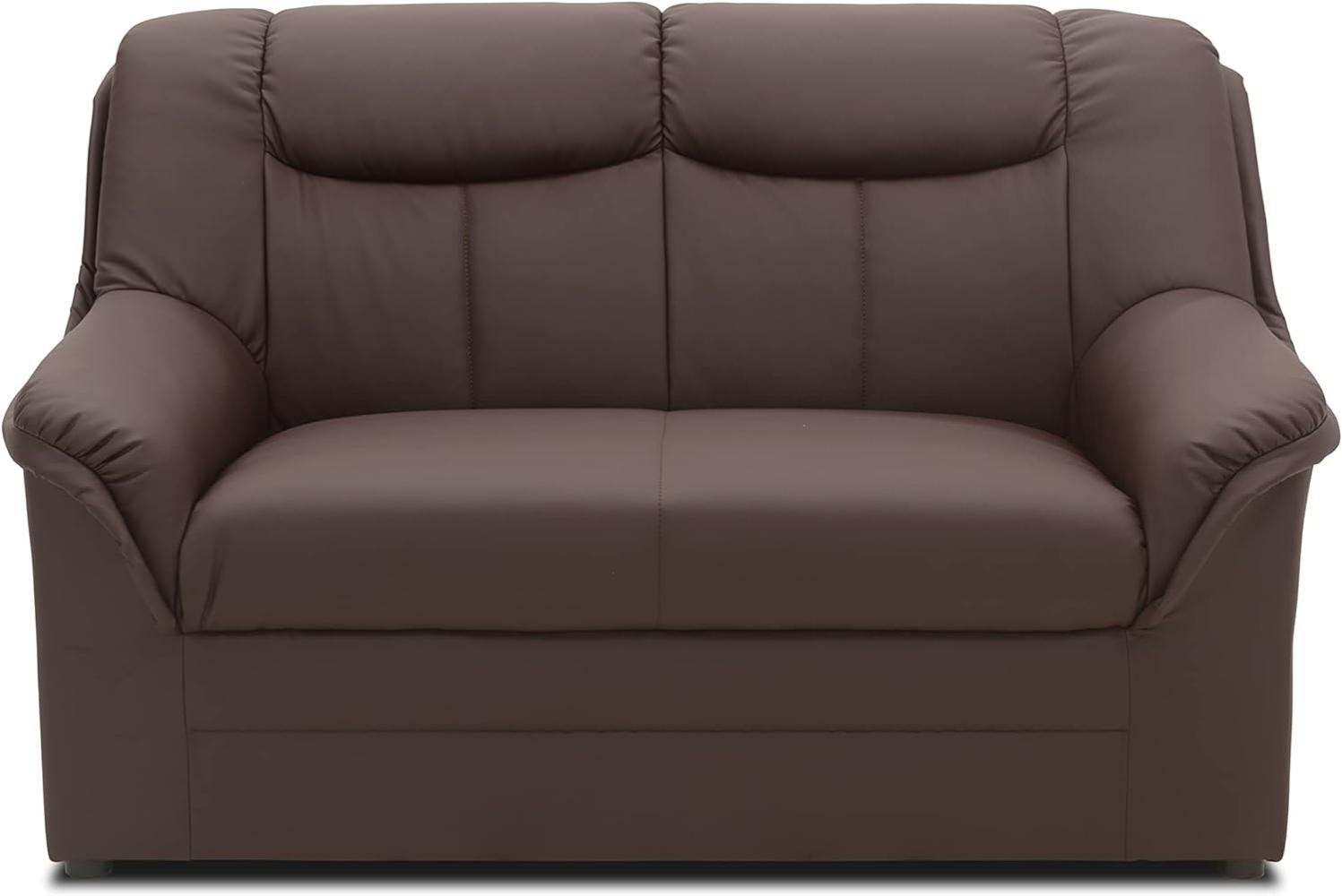 DOMO Collection Sofa Berlin | Klassische Polstergarnitur mit hochwertigem Federkern, 2 Sitzer, Mokka braun Bild 1