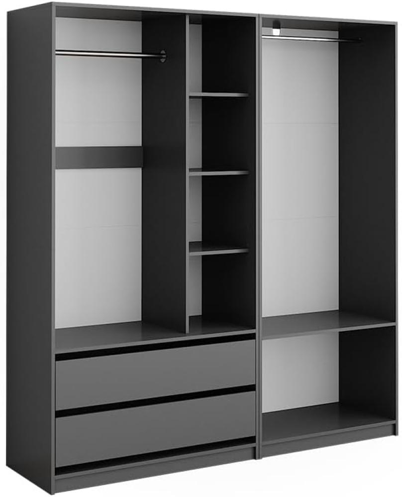 Vicco Kleiderschrank Elmo Anthrazit 80 x 200 cm Set mit 2 Teile Bild 1