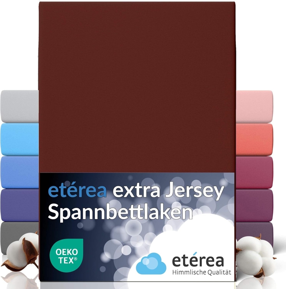 etérea Extra Jersey Spannbettlaken Bordeaux 140x200 - 160x220 cm Bild 1