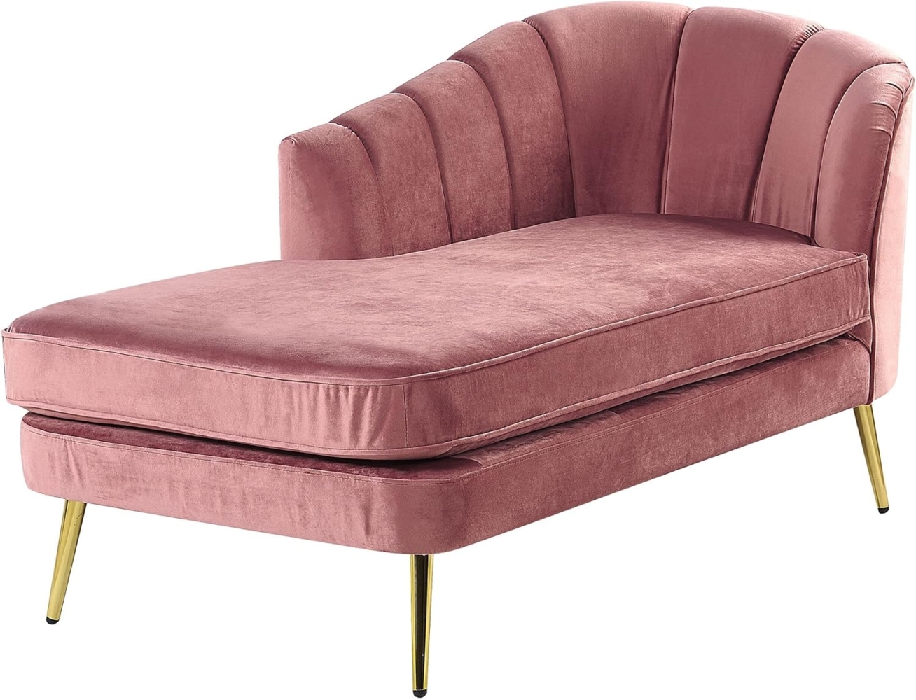 Chaiselongue Samtstoff rosa rechtsseitig ALLIER Bild 1