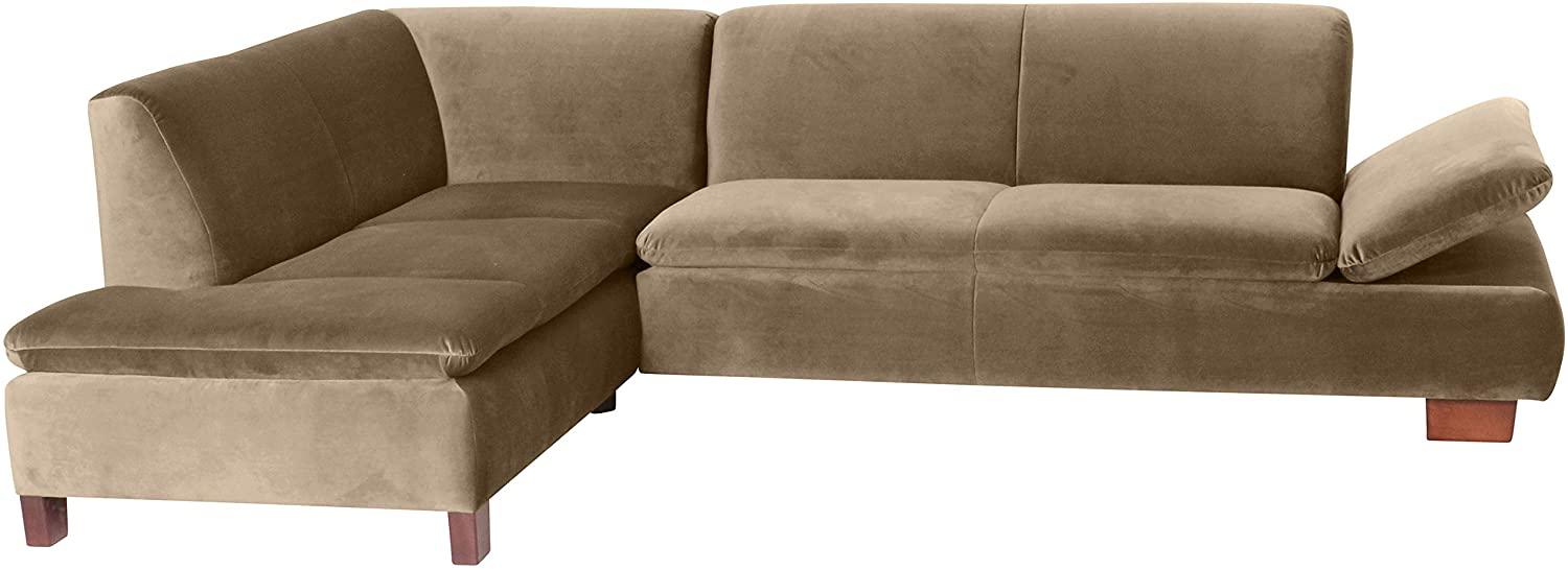 Terrence Ecksofa Samtvelours Sahara Buche Nussbaumfarben Bild 1