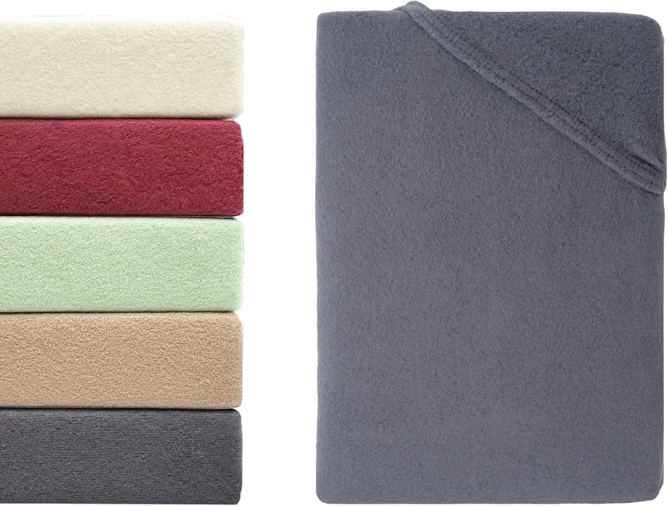 Hometex Premium Textiles Spannbettlaken aus Mikroflausch oder Teddyflausch - Bettlaken extra warm & kuschelig, Gummizug: Rundum, viele Größen und Farben in Premium Qualität Bild 1