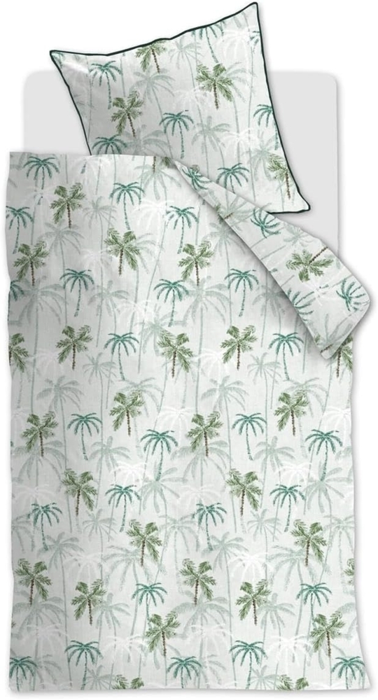 Rivièra Maison Renforcé Bettwäsche Palm Para Green 155X220 155x220 cm + 1 x 80 x 80 cm 1 Bettbezug, 1 Kissenbezug Grün Bild 1