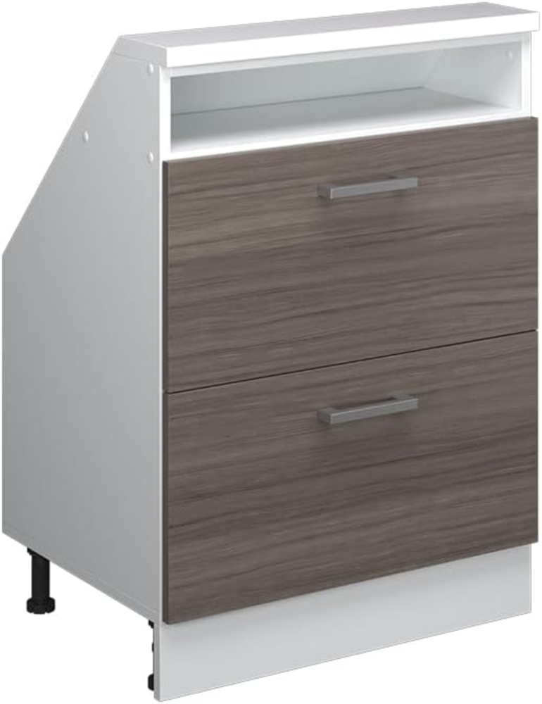 Dachschrägenschrank Rion Edelgrau/Weiß mit 2 Schubladen Vicco Bild 1