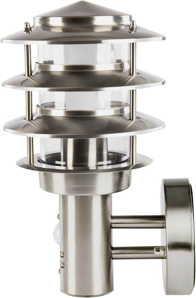 Grafner Außen-Wandleuchte Grafner Wandlampe Edelstahl mit Bewegungsmelder, ohne Leuchtmittel Bild 1