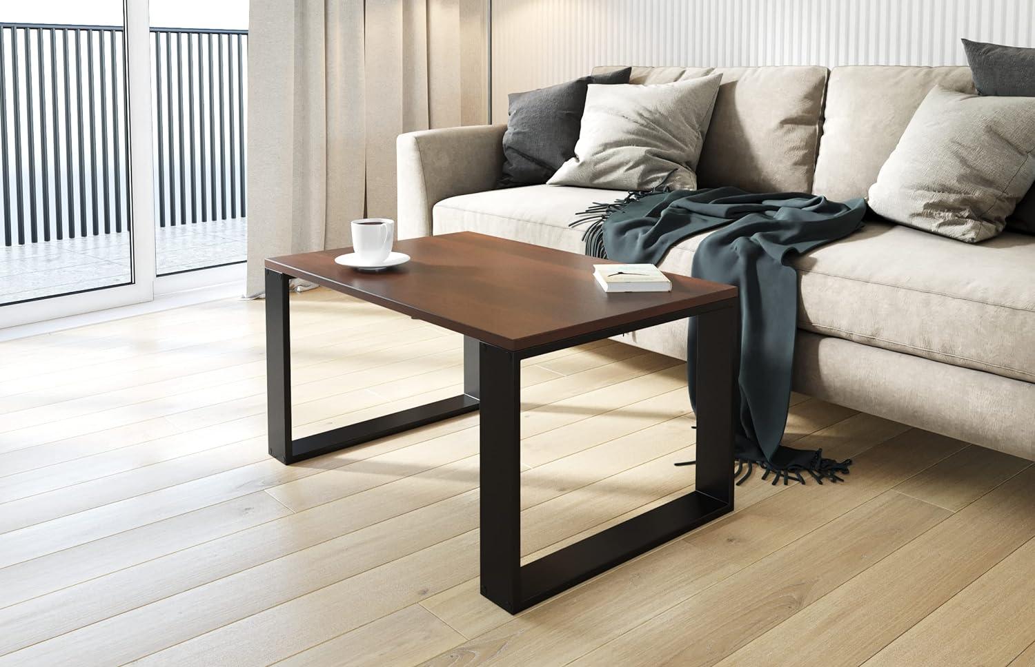 AKKE Außergewöhnlicher Couchtisch Beistelltisch für Wohnzimmer | Kaffee Tee Wohnzimmertisch Tisch | Coffee Table | Zimmer Schlafzimmer Möbel | Deko Modern Walnuss 100 x 60 x 45 Bild 1