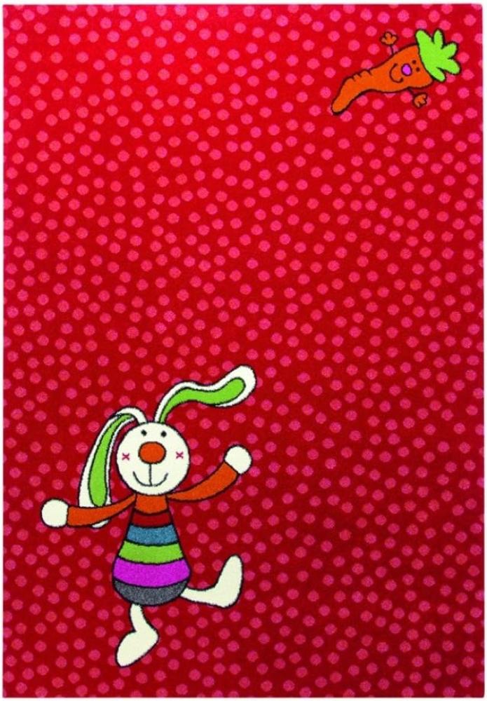 Sigikid Kinderteppich 'Rainbow Rabbit' 80 x 150 cm rot Bild 1