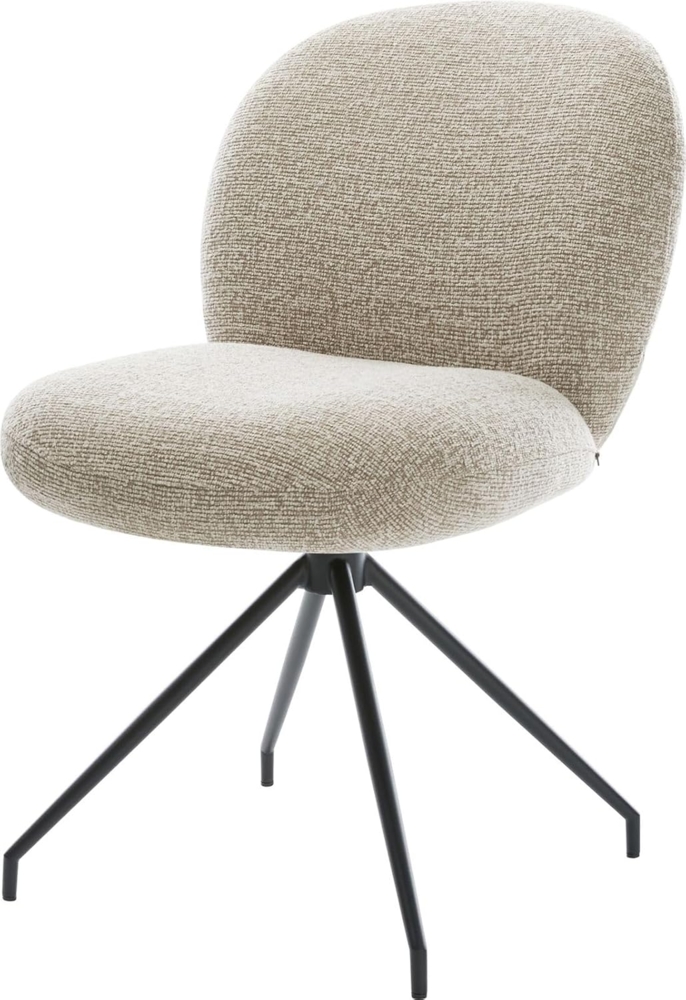 Esszimmerstuhl Nube-Flex Webstoff Soft Beige Kreuzgestell konisch Schwarz Taschenfederkern Bild 1