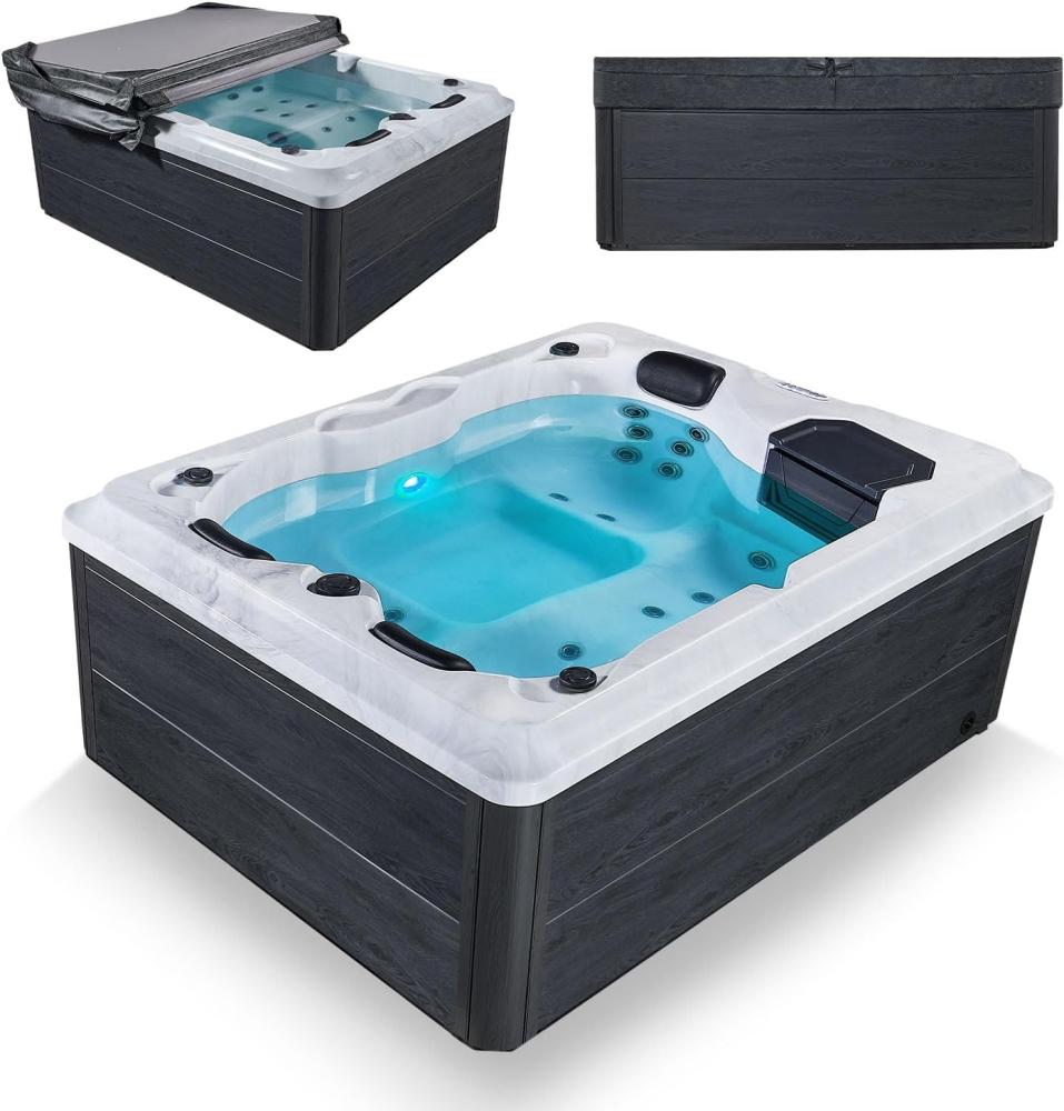 Artsauna Outdoor Whirlpool Oasis - Spa mit Massagedüsen, LED-Beleuchtung, 2 Filter, Abdeckung, Pumpe - Whirlpool winterfest & beheizbar Bild 1