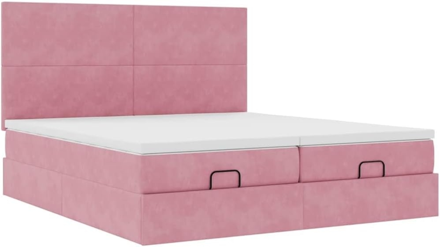 Ottoman-Bett mit Matratzen Rosa 200x200 cm Samt 3313765 Bild 1