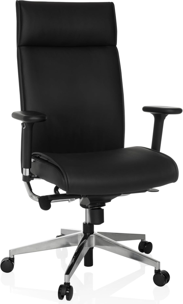 hjh OFFICE Chefsessel Bürostuhl CURYO Ergonomischer Drehstuhl mit hoher Rückenlehne, bequem gepolstert, Kunstleder Schwarz Bild 1