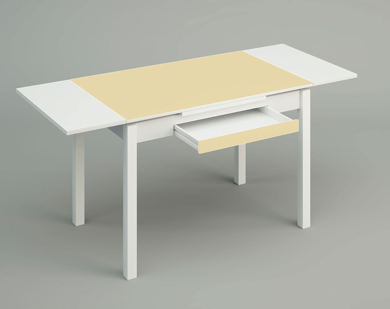 ASTIMESA Küchentisch, Metall, Beige, 100x60 cm ausgezogen, 150x60 cm Bild 1