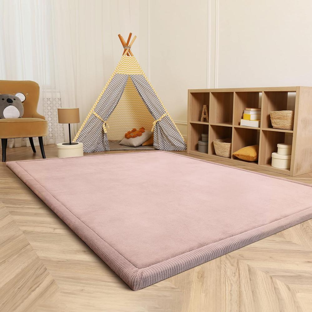 Paco Home Teppich Kinderzimmer Kinderteppich Baby Spielteppich Krabbeldecke Krabbelmatte Weich rutschfest Jungen Mädchen Deko, Grösse:120x160 cm, Farbe:Pink Bild 1