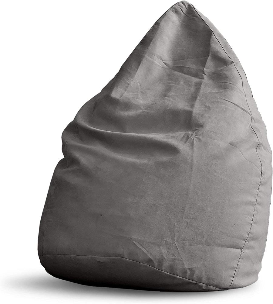 Lumaland Luxury XL Sitzsack stylischer Beanbag - 120L Füllung - Grau Bild 1