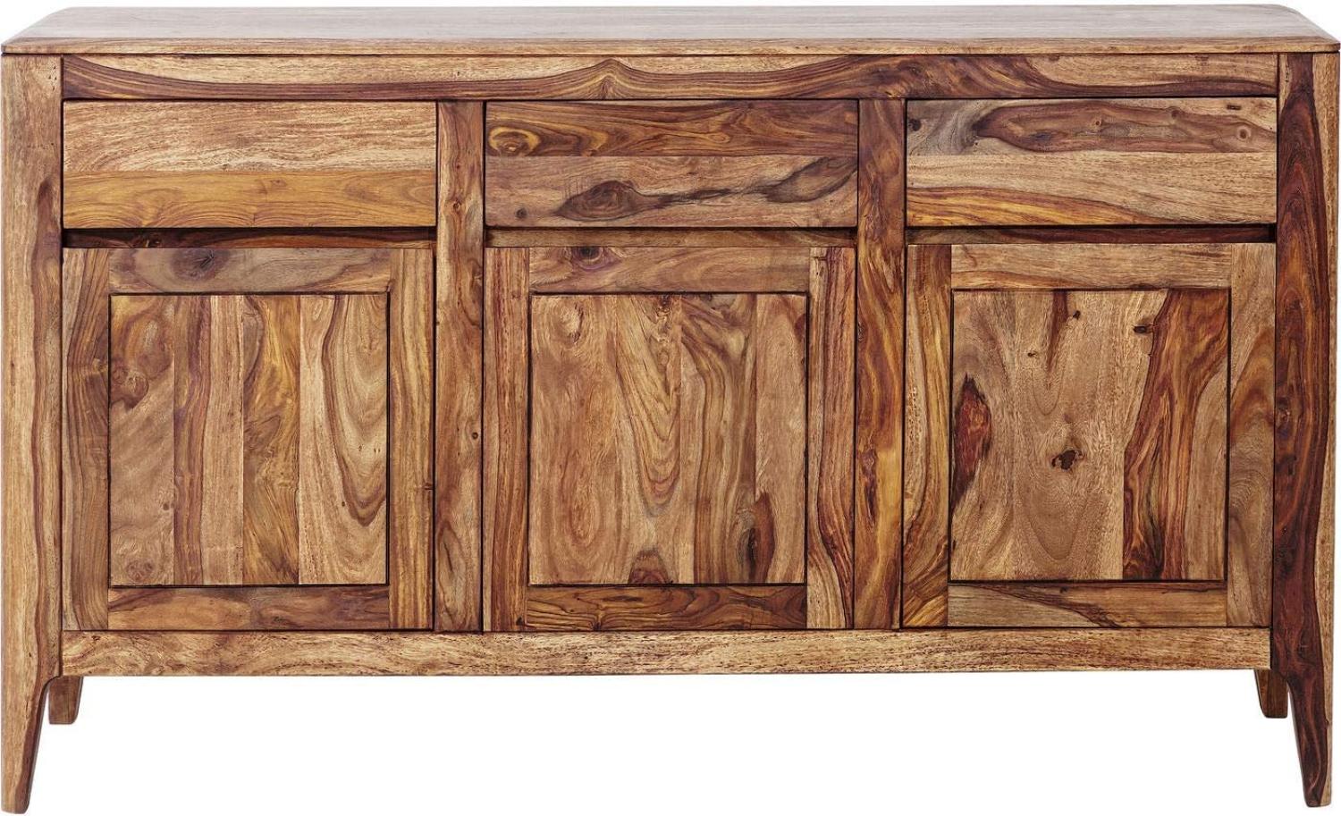 Kare Design Sideboard Brooklyn Nature, Sideboard aus Massivem Sheesham-Holz, Hellbraun gebeiztes Sideboard, Massicholz Sideboard, (H/B/T) 85 x 145 x 40 cm Bild 1