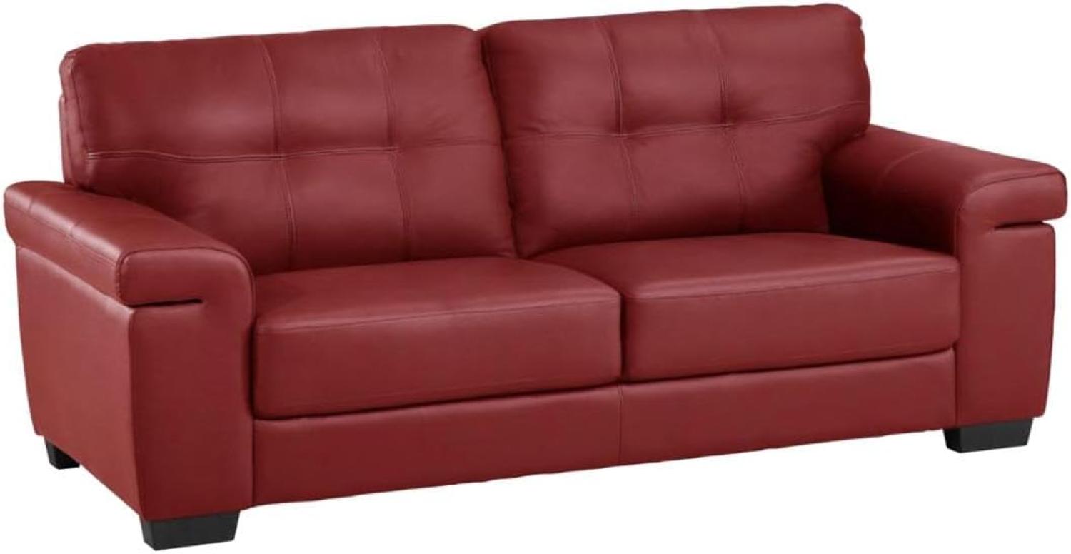 Ledersofa 3-Sitzer HAZEL - Rot Bild 1