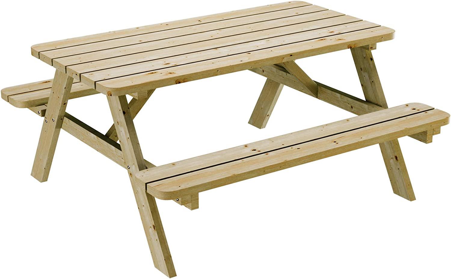 Picknick Sitzgruppe Kiefernholz Gartenbank 120 cm Biertisch Sitzbank imprägniert Bild 1