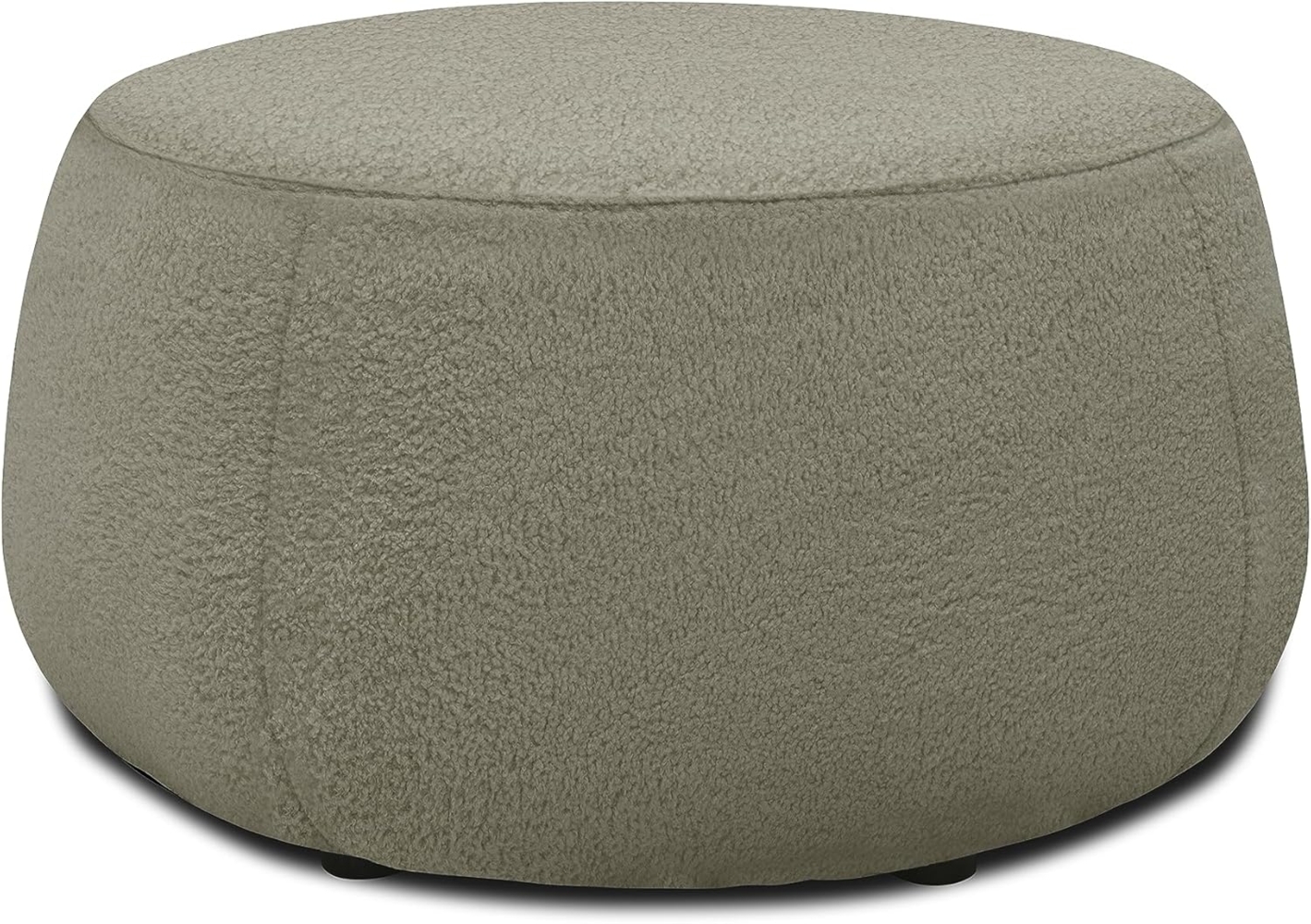 DOMO. collection Polsterhocker Molina, moderner, runder Hocker aus Teddy-Stoff, Sitzhocker, Fußhocker, Beistellhocker, Sofa-Hocker, Garnitur 75 x 75 x 42 cm (BxTxH), taupe Bild 1