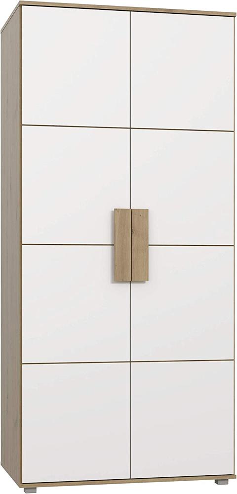 FORTE Arkina Kleiderschrank, Holzwerkstoff, Braun/Weiß, 91,1 x 201,1 x 58 cm Bild 1