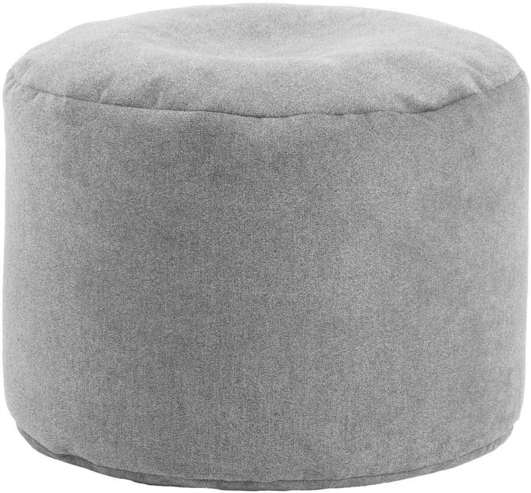 mokebo Pouf Der Ruhepouf (aus Webstoff), Sitzhocker XL, Bodenkissen, Fußhocker, Hocker, Sitzkissen in Grau Bild 1
