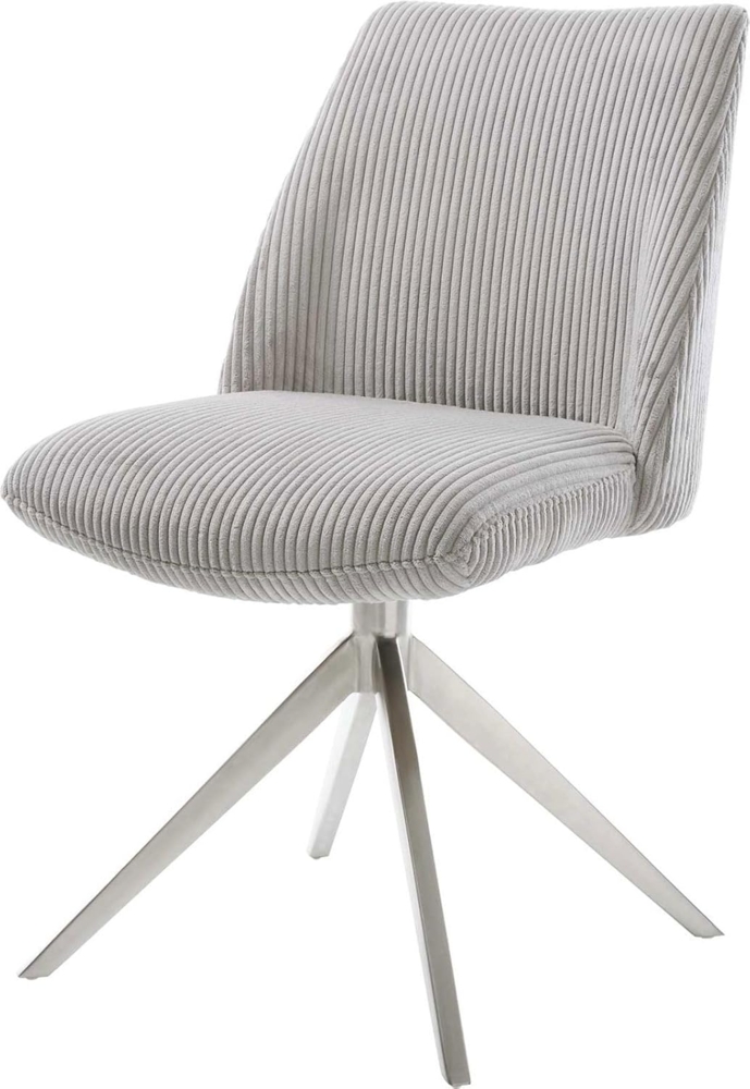 Drehstuhl Elso-Flex Cord Silbergrau Kreuzgestell breit Edelstahl 360° drehbar Taschenfederkern Bild 1